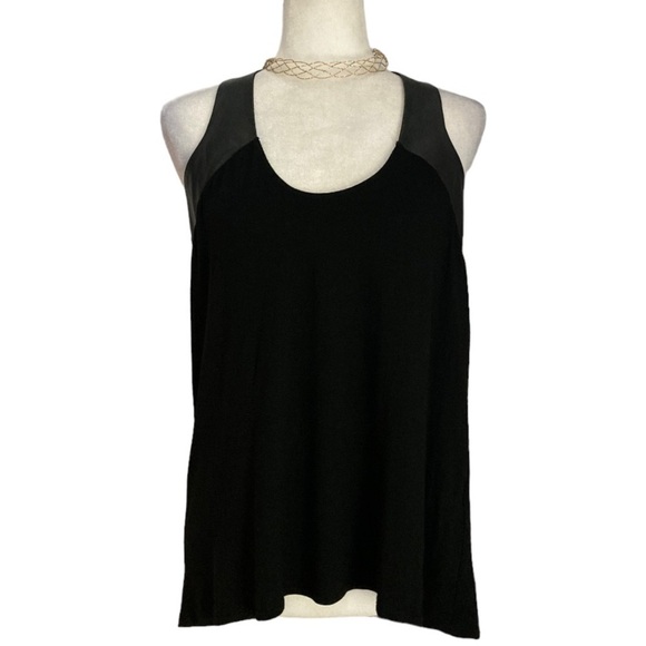 Mason Tank Top with Lamb Leather accent Panel - Picture 9 of 10